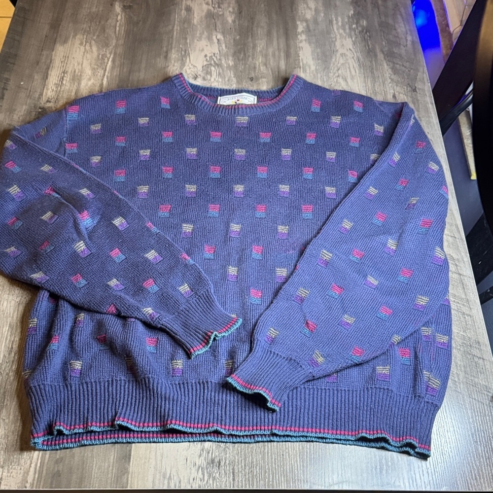 Vintage Pinnacle Collection Grandpa Crewneck Sweater 100% Cotton Made in USA